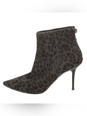 Jimmy Choo Pony Hair Leopard-Print Pointed-Toe Ankle Boot - Black/Brown